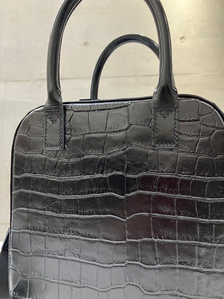 JUNYA WATANABE / ステアガラス×クロコ型押し ショルダー付き2wayバッグ  / BLACK / JP-K204-051