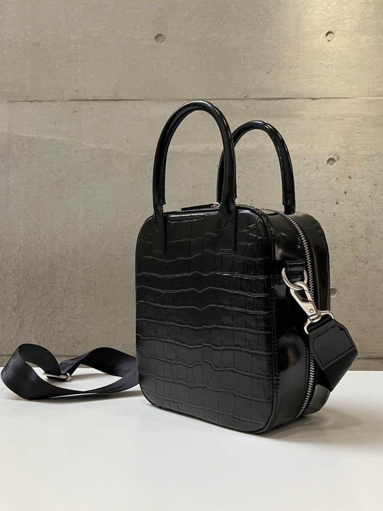JUNYA WATANABE / ステアガラス×クロコ型押し ショルダー付き2wayバッグ  / BLACK / JP-K204-051